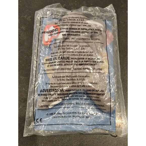 Ty Teenie Beanie Baby MEL #7 McDonald’s Happy Meal Kids Toy Sealed NEW 1998 - Picture 2 of 2